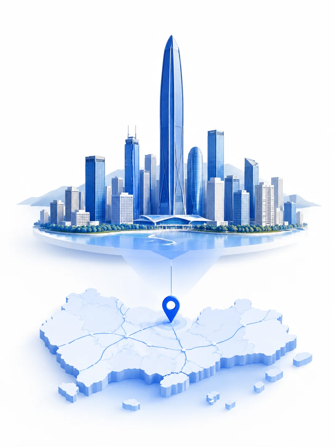Shenzhen landmark and region illustration